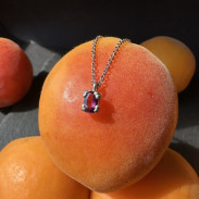 Pendant with natural Radalite Garnet made of silver
